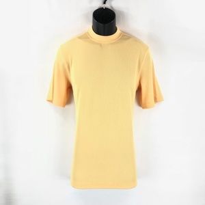LOG-IN UOMO Dressy T-Shirt Yellow for Men Crew Neck Short Sleeve Size Small